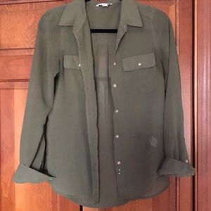 Long Sleeve Button-down Blouse